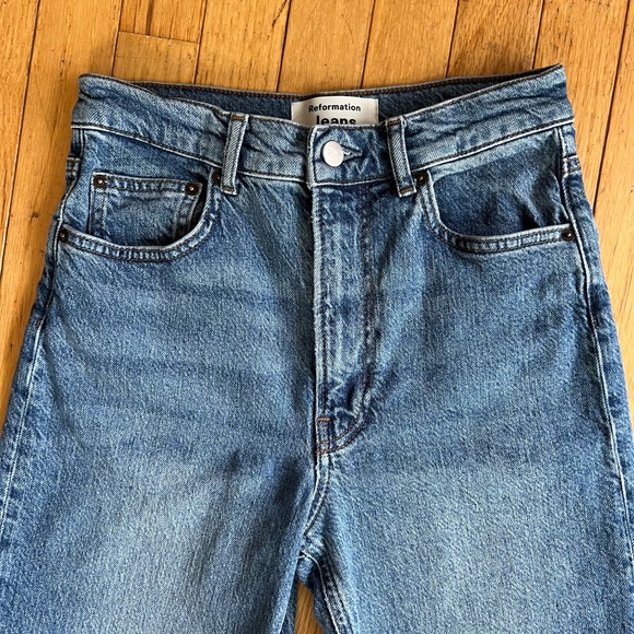 COPY - Reformation | Peyton slit hem high rise boot cut jean | Palermo wash | s… - Picture 4 of 13